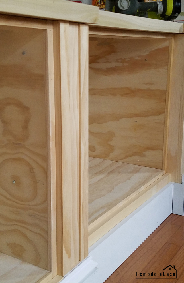 Family Room Built In The Countertop And Base Cabinet Trim