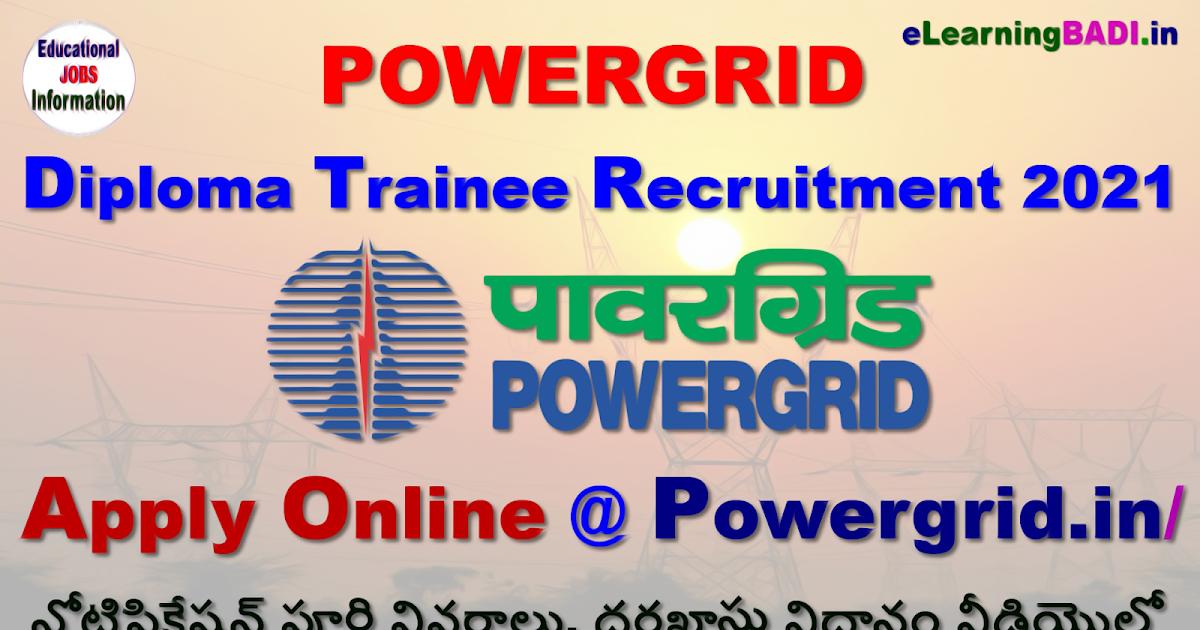 POWERGRID Diploma trainee Recruitment 2021 పవర్ గ్రిడ్ కార్పొరేషన్