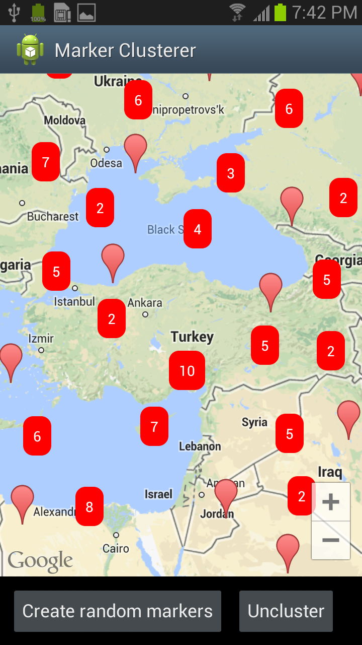 Murat Aras Marker Clusterer for Google Maps on Android