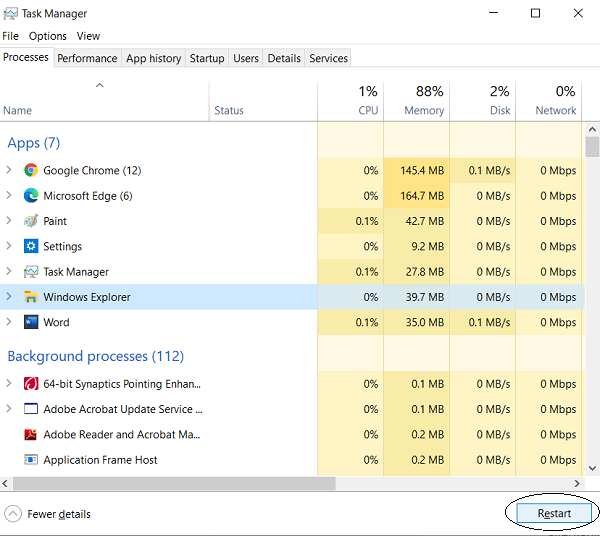 Windows 10에서 시스템 트레이 아이콘이 작동하지 않음