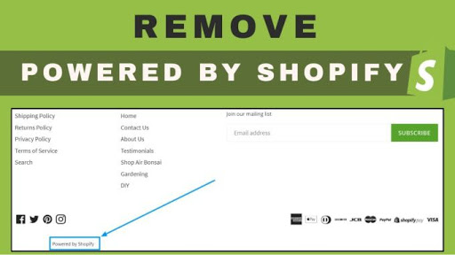 How to remove powered by Shopify