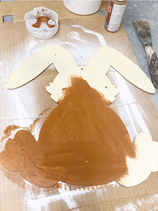 bunny shape painted chocolate brown