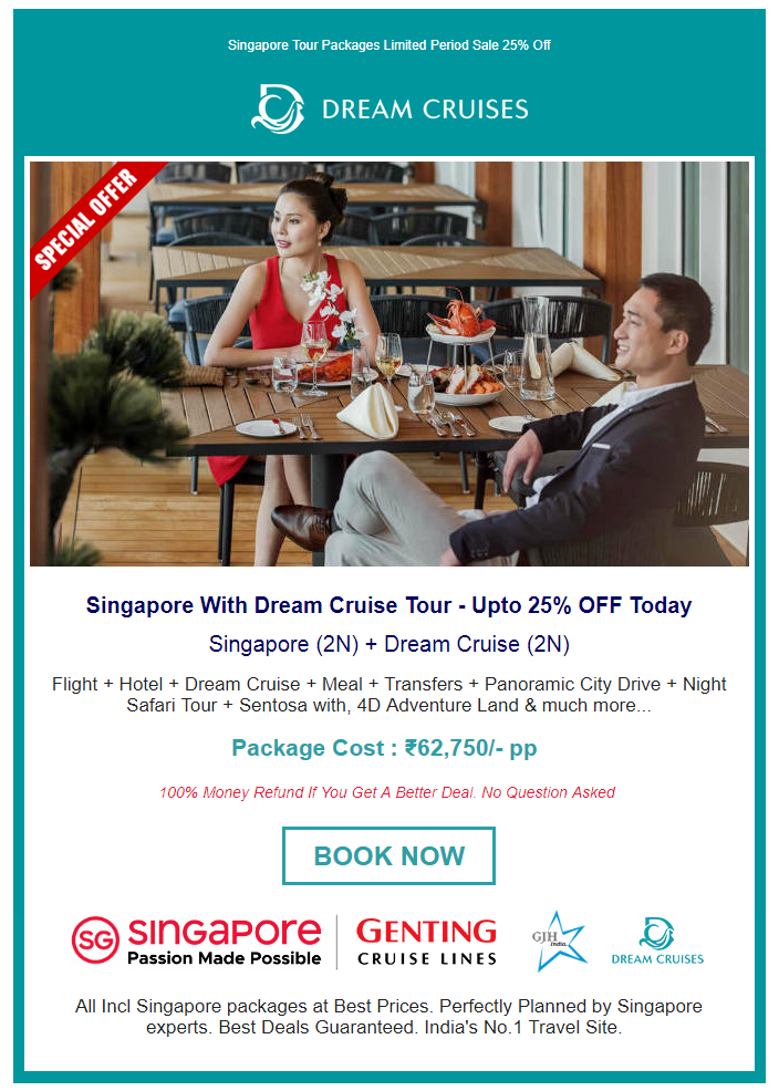 Singapore With Dream Cruise Tour - Upto 25% off Today‎ | Best Deals Guaranteed with GJH India