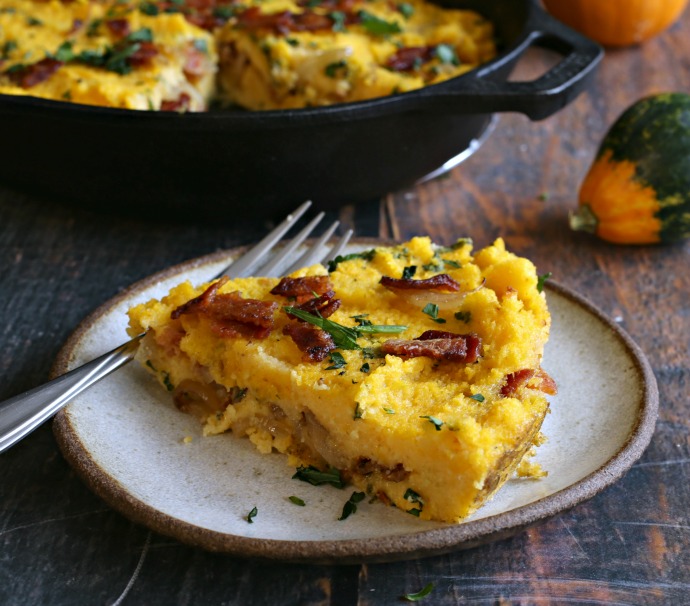 Hungry Couple Baked Polenta with Bacon and Gruyere