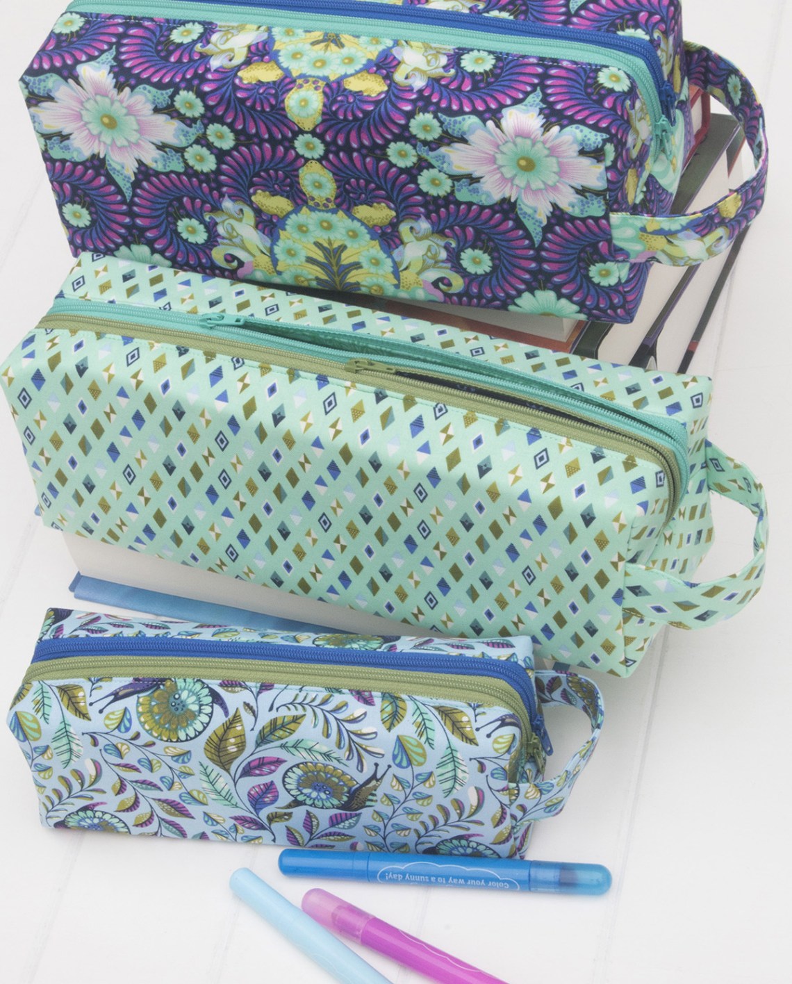 double zipper box pouch tutorial