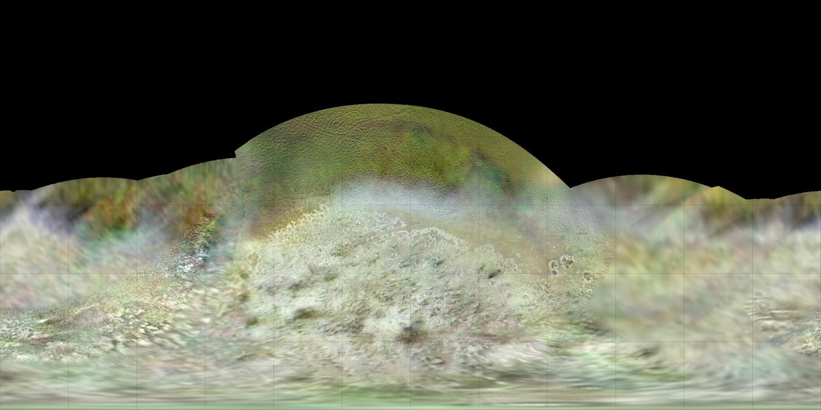 Voyager map details Neptune's strange moon Triton