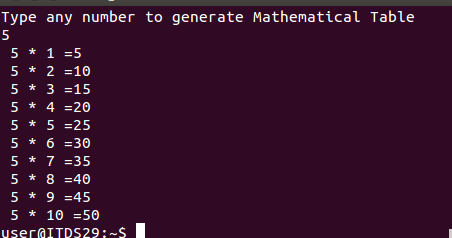 Creative Minds: write a shell script program to generate multiplication ...