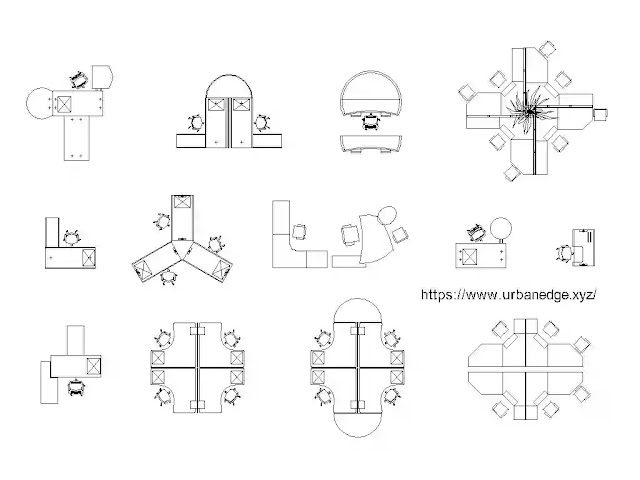 Office furniture plans cad blocks - 10+ Modern Furniture Drawing