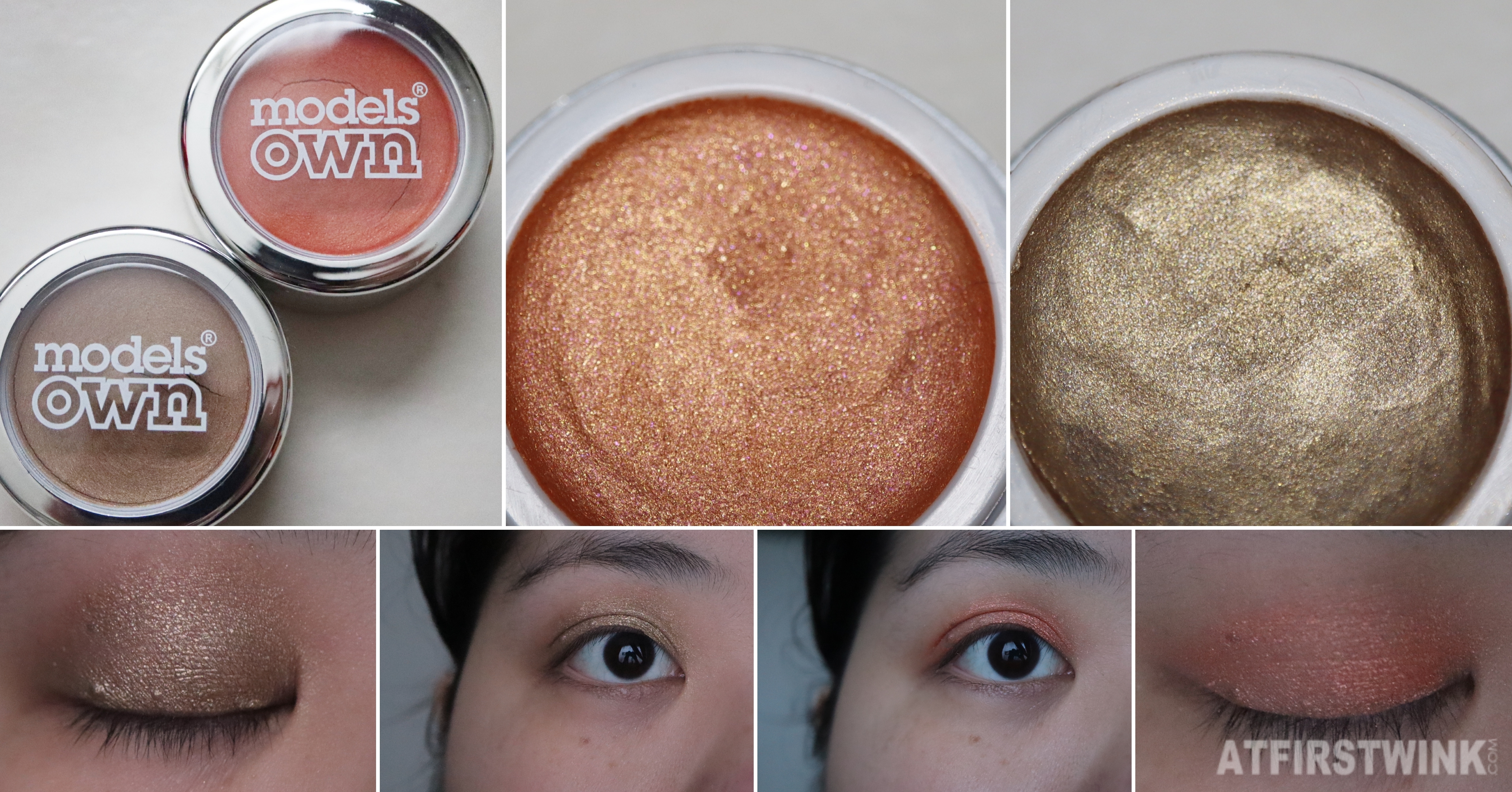 Models Own cream eyeshadow CES01 Old Gold CES02 Copper pot