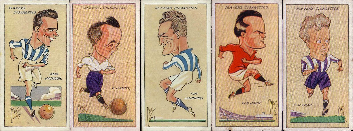 Players FOOTBALL CARICATURES BY MAC EX cond cards 26-50 Type Cards 