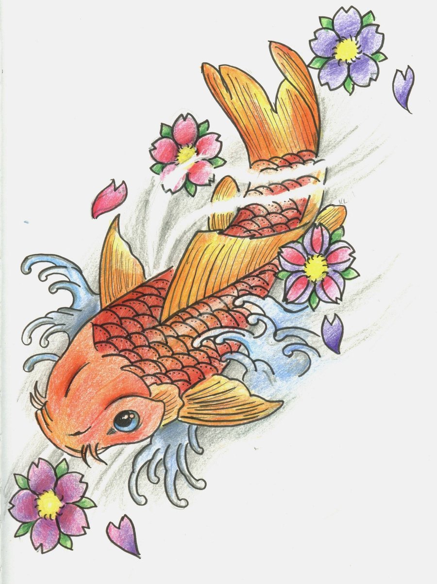Koi fish tattoos for girls come in beautiful designs