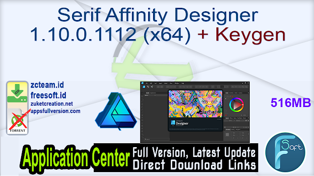 Serif Affinity Designer 1.10.0.1112 (x64) + Keygen_ ZcTeam.id