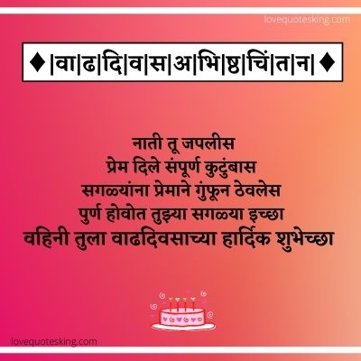 Birthday Wishes For Vahini In Marathi