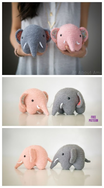 receita elefante de croche amigurumi