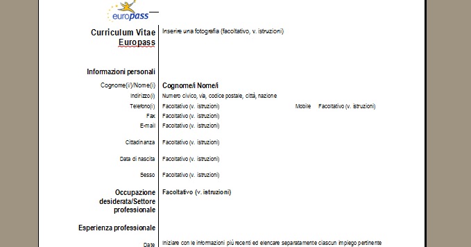 Europass. Europass CV. CV Europass romana. Cv 0.1