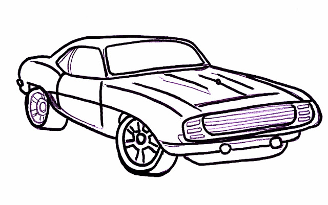 رسم سيارة سهلة وبسيطة بالقلم الرصاص خطوة بخطوة