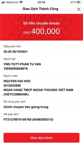 Trùn quế Đà Nẵng thanh toán