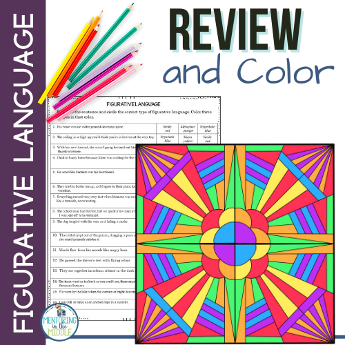 The best way to review figurative language? Coloring! | Mentoring in