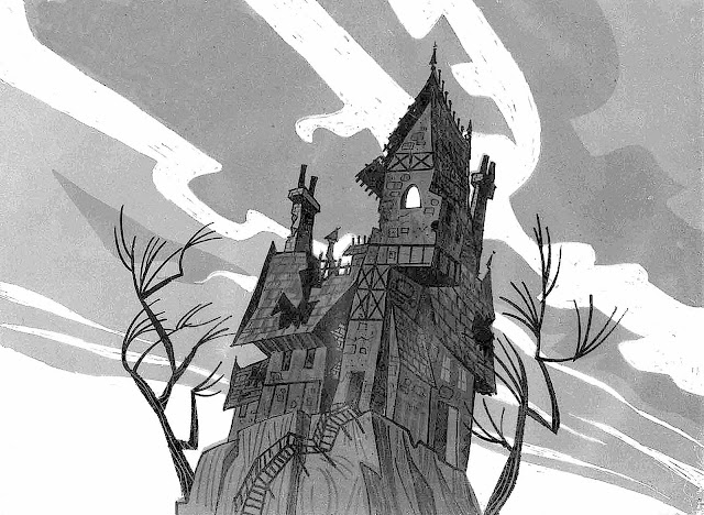 Mr. Magoo UPA animation a Mr. Magoo haunted house background for a UPA animation