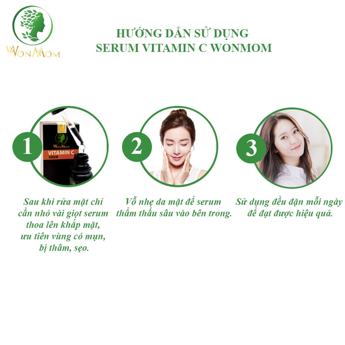 BỘ DƯỠNG DA MẶT ORGANIC, LÀM SẠCH DA, NGĂN NGỪA MỤN, TRẮNG SÁNG DA MẶT WONMOM (1 SỮA RỬA MẶT + 1 SERUM VITAMIN C)