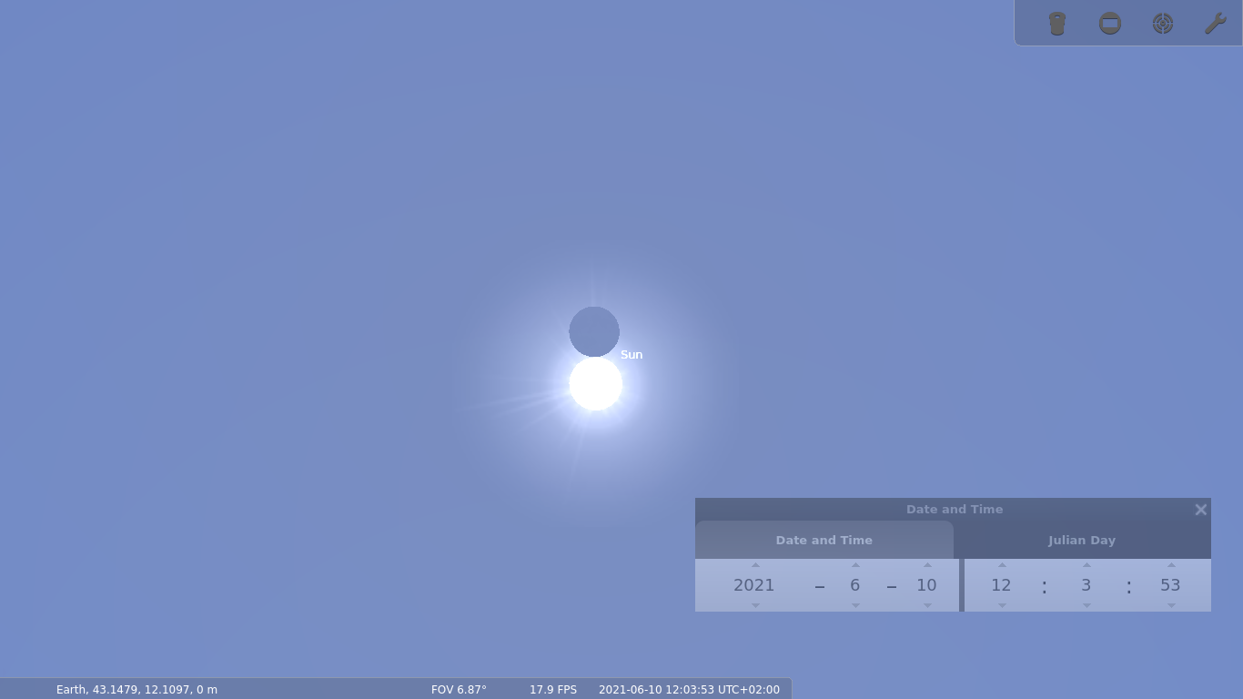 DHOB Eclisse solare 10 giugno 2021 Firenze ore 1203