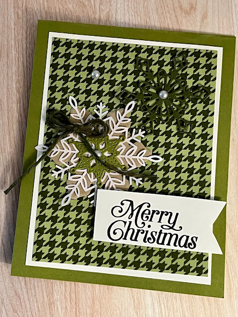 Handmade Christmas Card idea using Gingerbread Dies and Stitched Snowflake Dies from Stampin up!