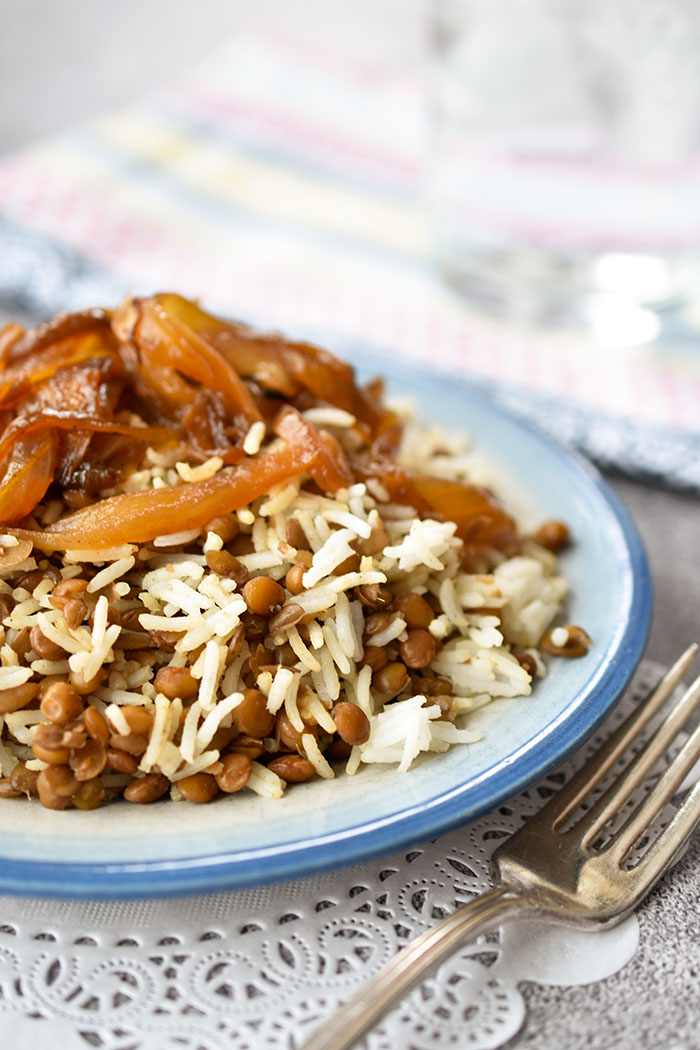 Woman in Real Life Quick Lentils and Rice With Caramelized Spanish