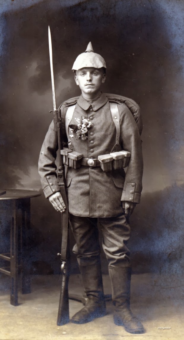 Studio Portraits of German Soldiers With Flowers, ca. 1910s ~ Vintage ...
