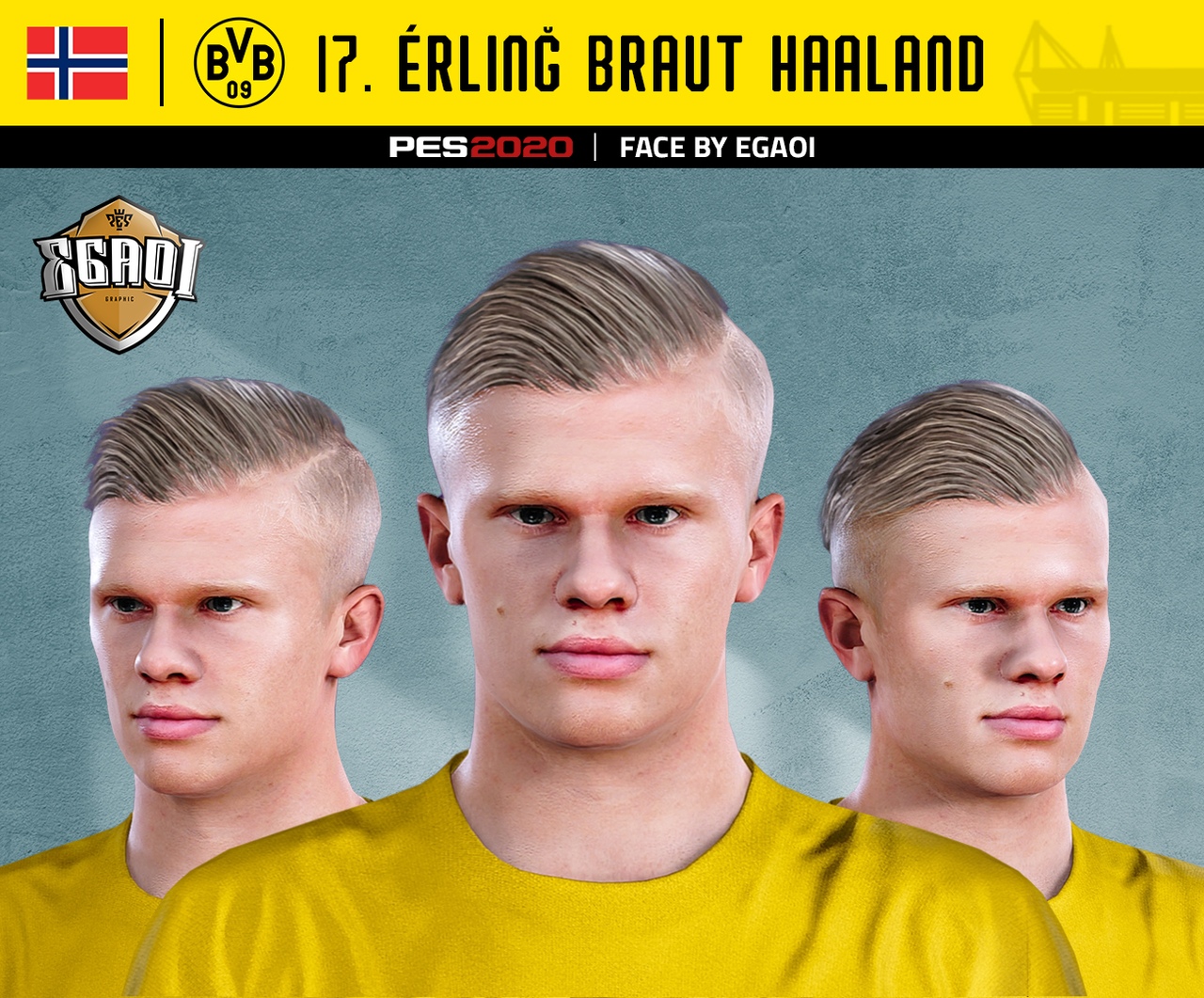 Pes 2020 Faces Erling Braut Haland By Egaoi Soccerfandom Com Free Pes Patch And Fifa Updates