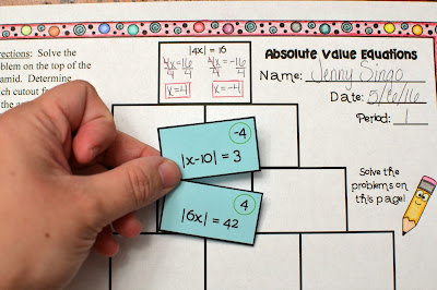 Math in Demand: Absolute Value Equations Activity