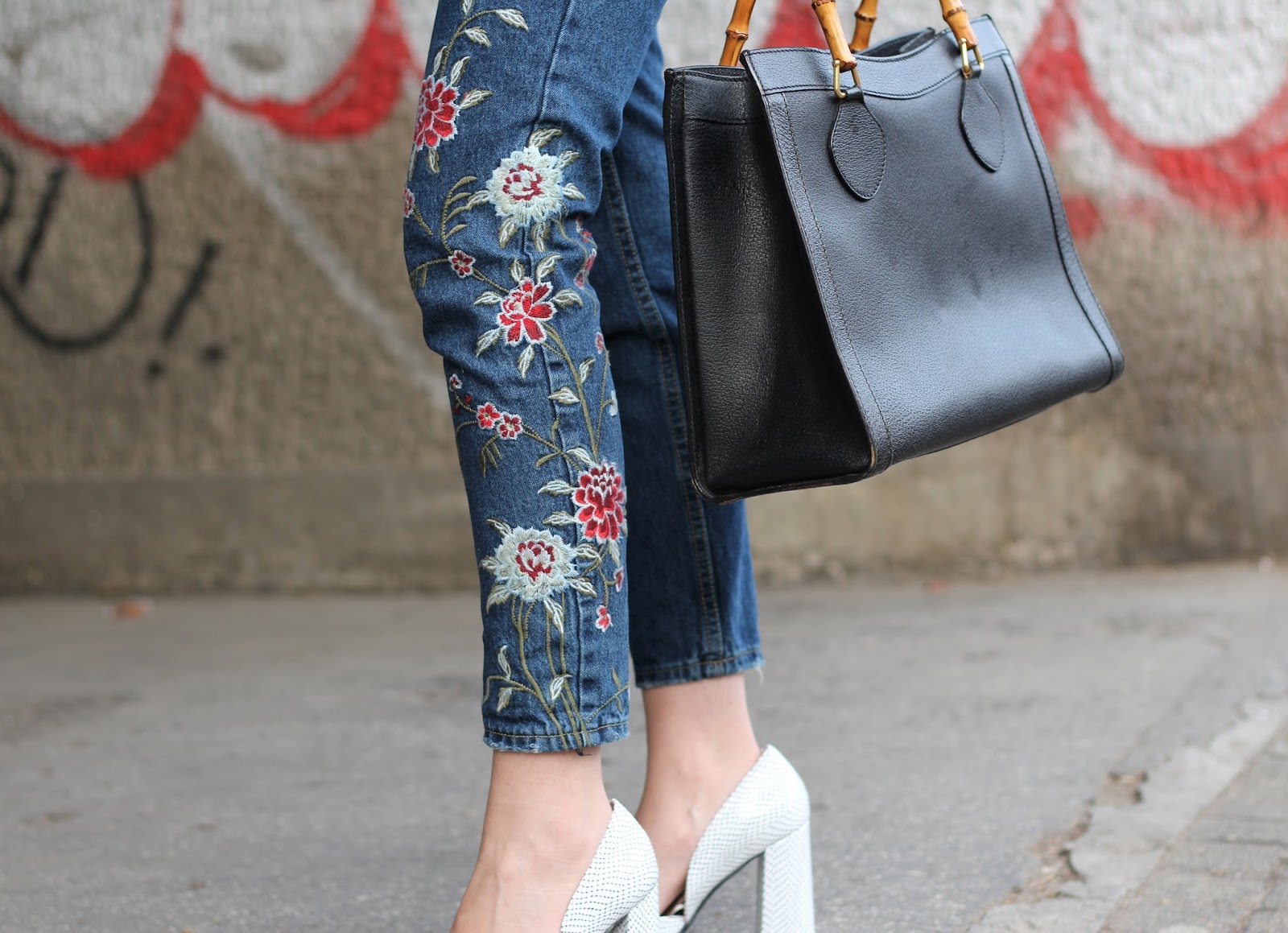 Embroidered jeans | BEAUTY FINE PRINT
