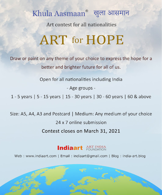 Art for Hope - international art contest for all age groups and nationalities by Khula Aasmaan