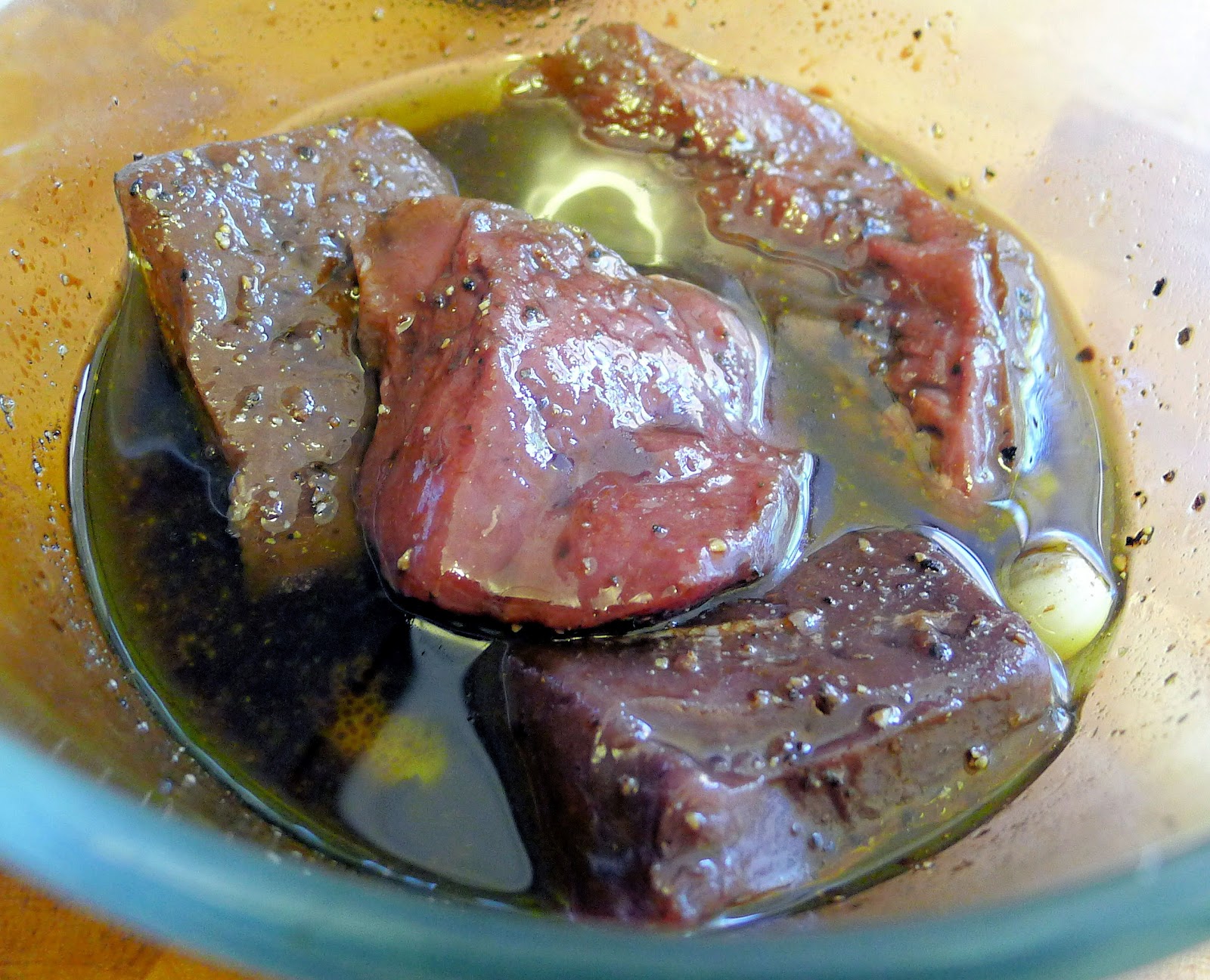 Culinary Adventures in London Panfried Balsamic Marinated Venison Steaks with Sweet Sour Peppers