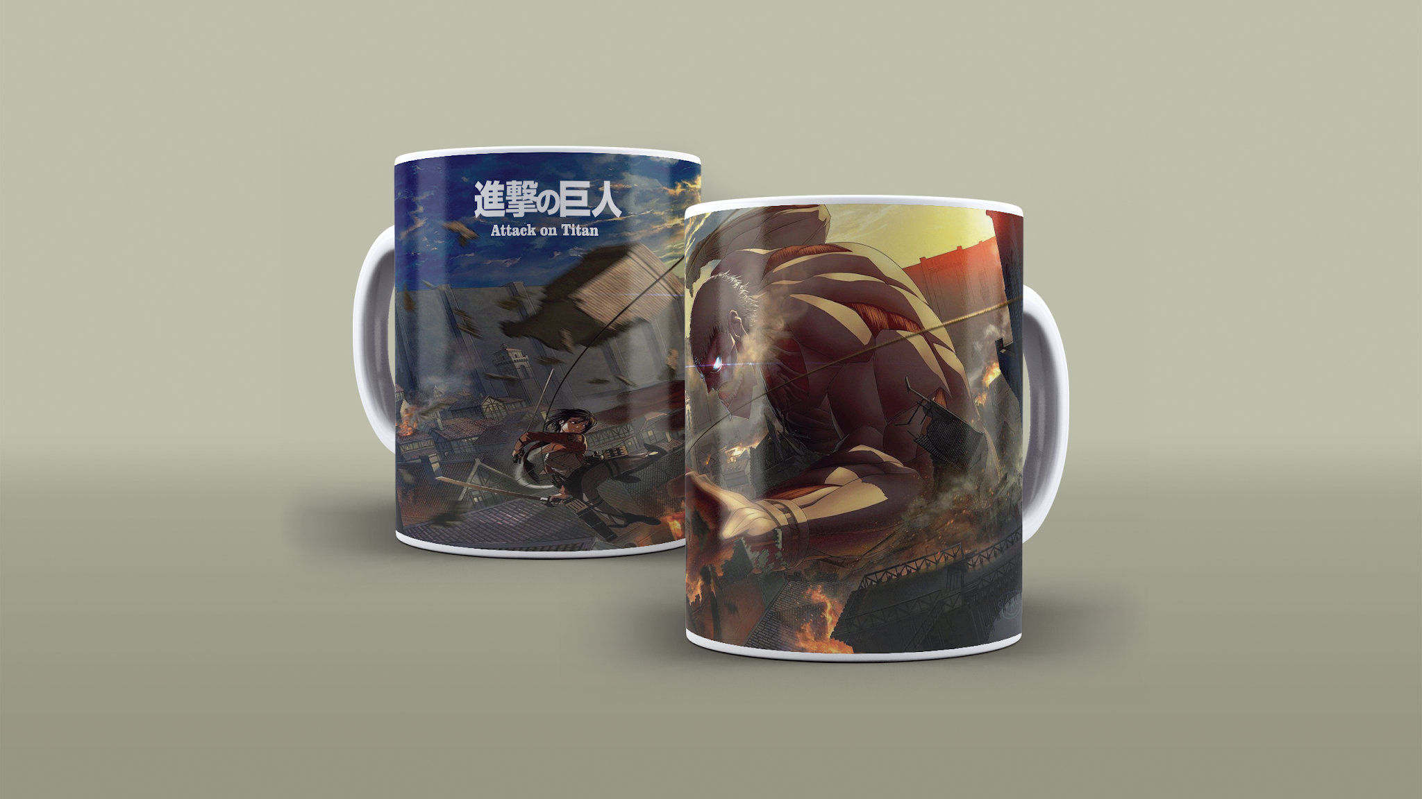 Caneca Attack on Titan shingeki no kyojin - Kaezu - Caneca - Magazine Luiza