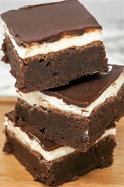 Holiday Layered Brownies with Frosting
