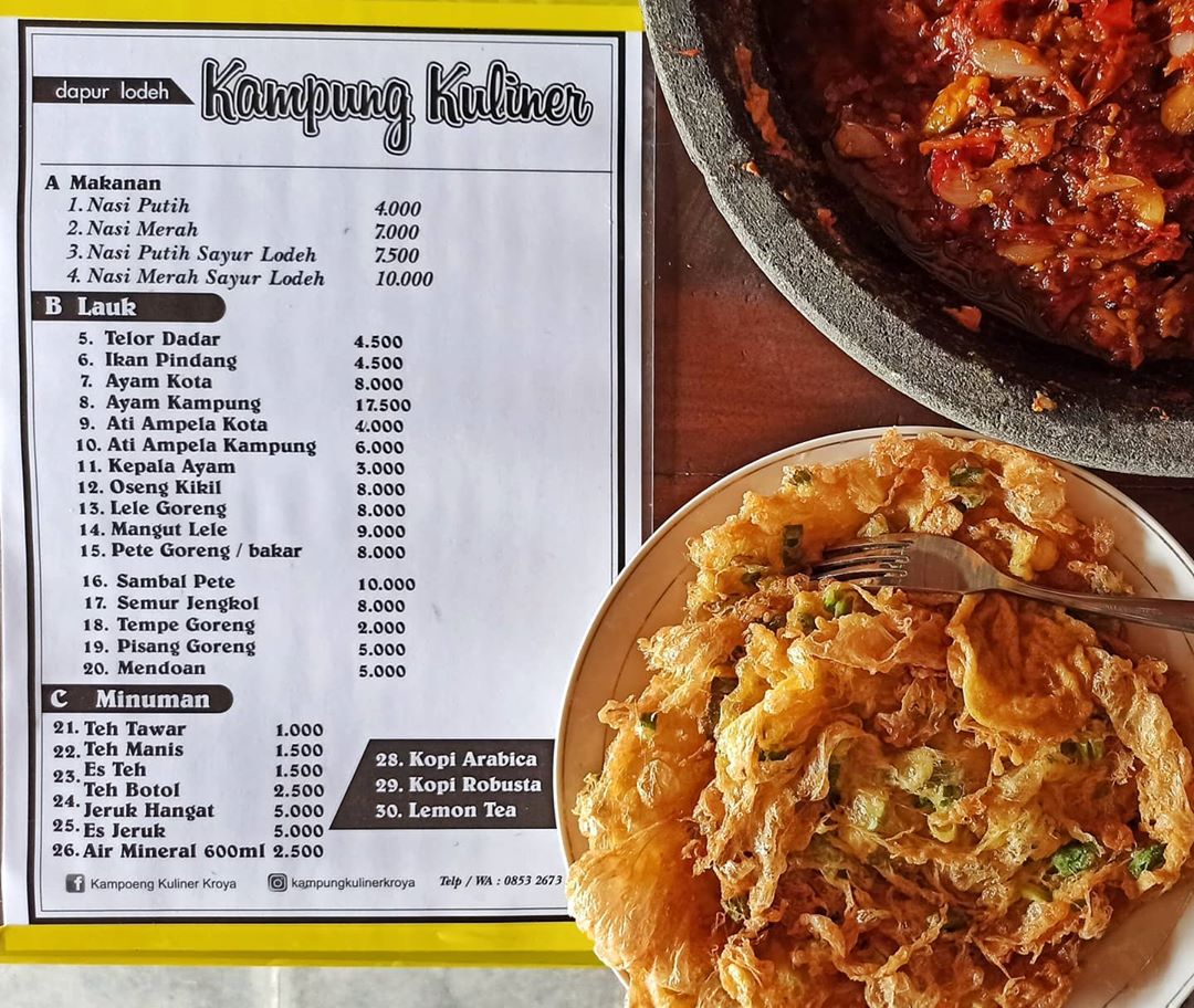 Lokasi dan Daftar Menu Kampung Kuliner Kroya Cilacap Jawa Tengah
