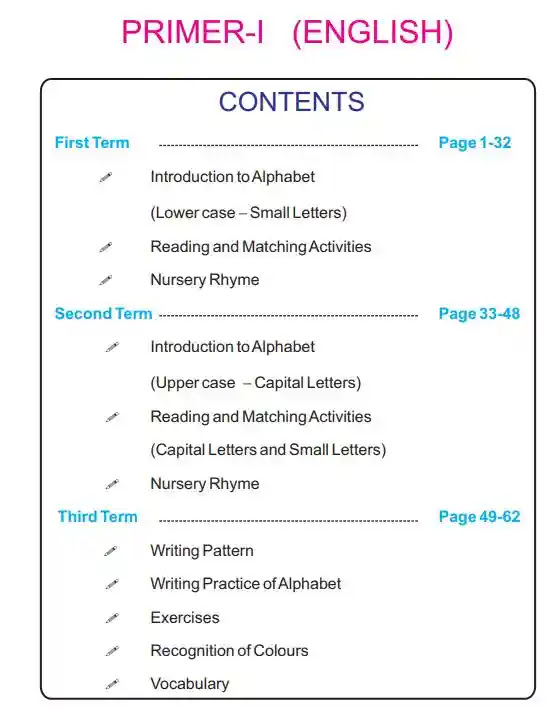 Nursery Class English Book Pdf Download Primer I English