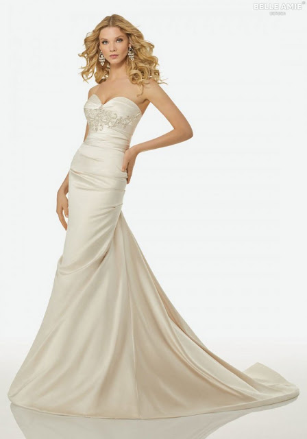 Randy Fenoli style with ivory/silver color wedding dress