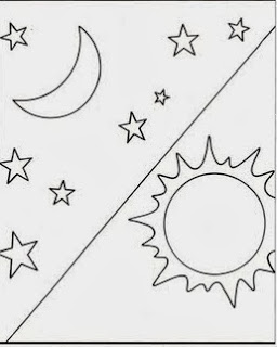 desenhos de sol e lua para pintar