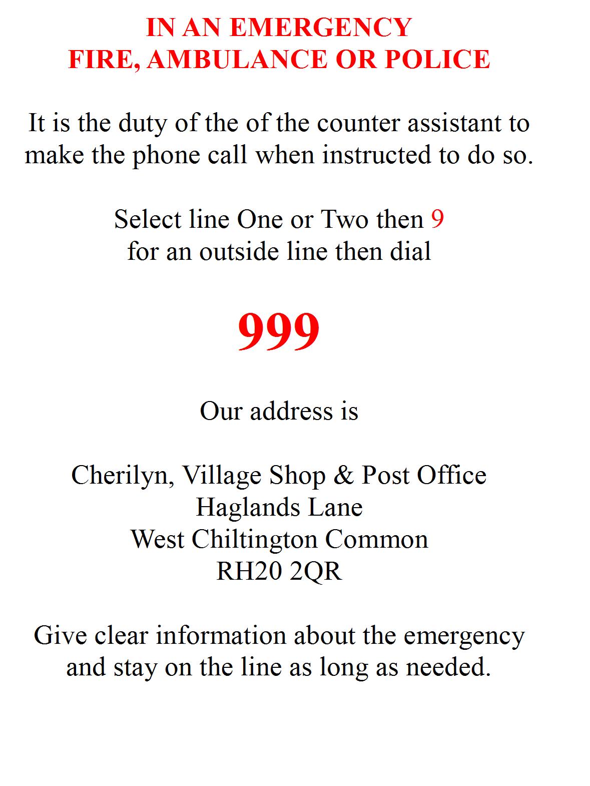 StevebetterRetailing Fire Safety, Designated employee emergency call