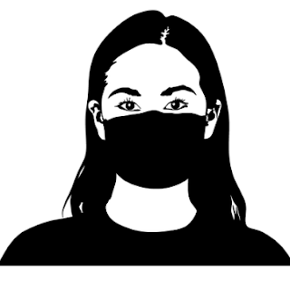 black and white girl with face mask pfp