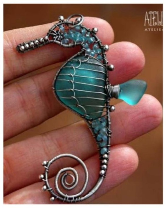 Wire Wrap Coil And Weave Jewelry Art | Its Handmade Blog Seahorse Wire Wrapped With Sea Glass Tutorial