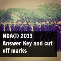 NDA(I) 2013 Answer Key and cut off marks