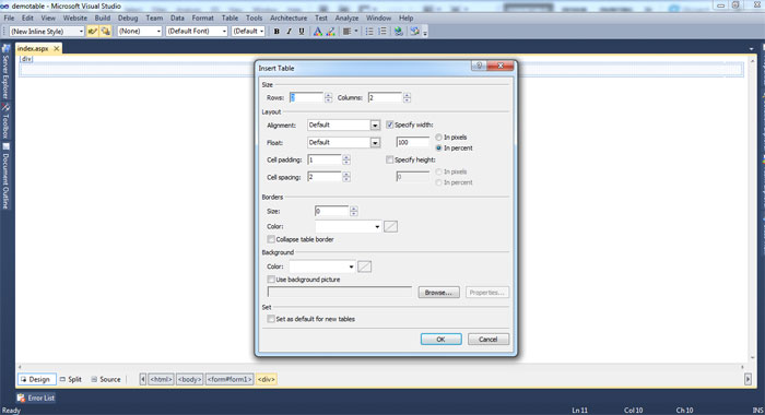 How to create table in visual studio-Trickcode - Free Source code ...