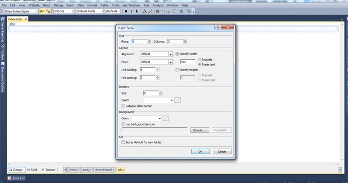 How to create table in visual studio-Trickcode - Free Source code ...