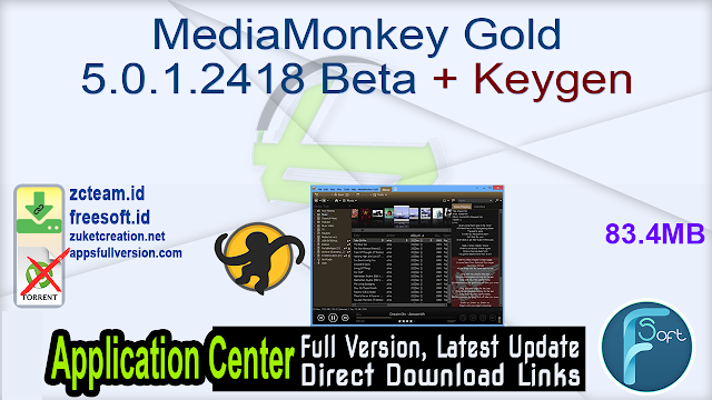 MediaMonkey Gold 5.0.1.2418 Beta + Keygen_ ZcTeam.id