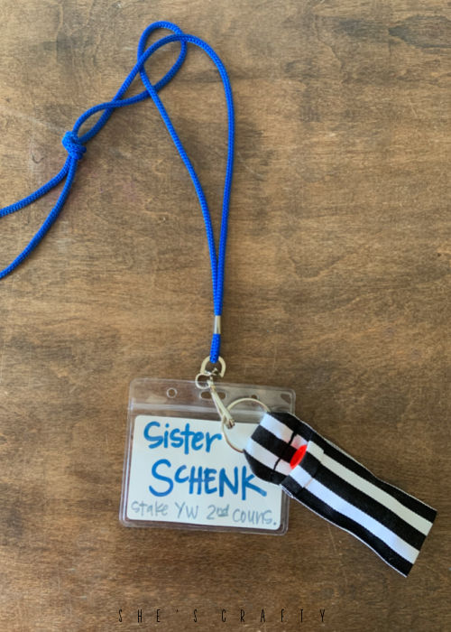 Chap stick holder for Young Women Camp name badge.