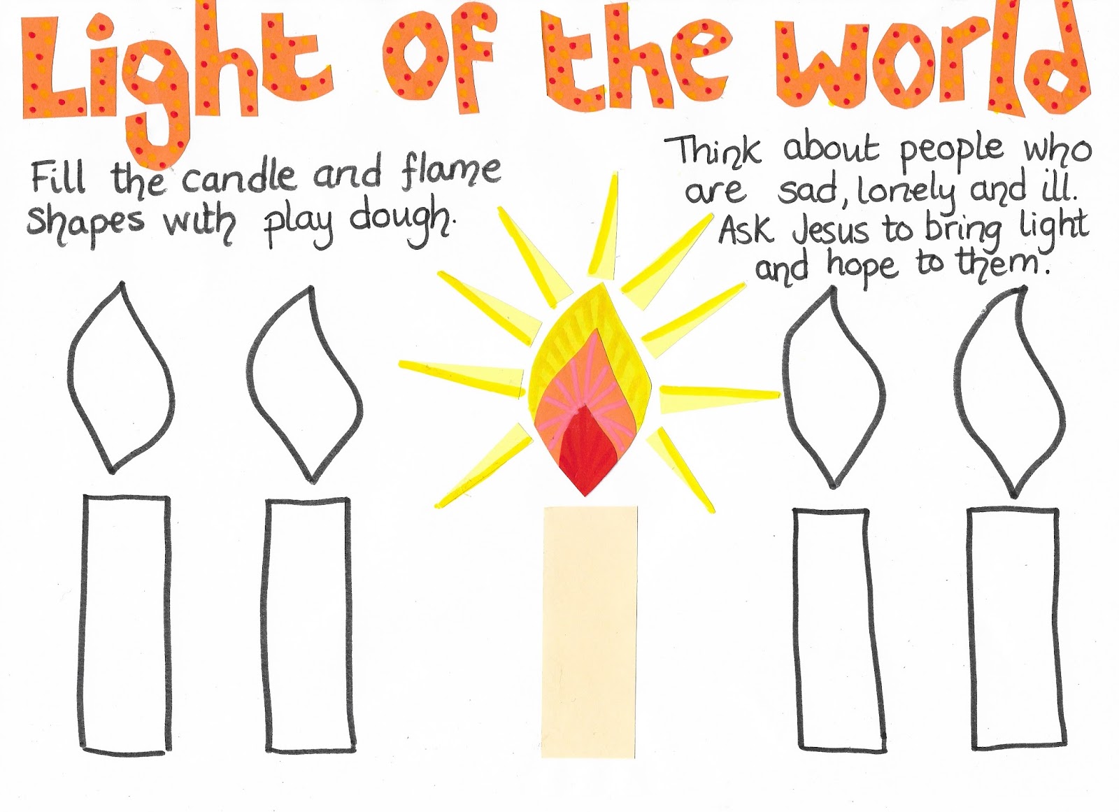 Flame Creative Children's Ministry Light of the World Play Dough Mat