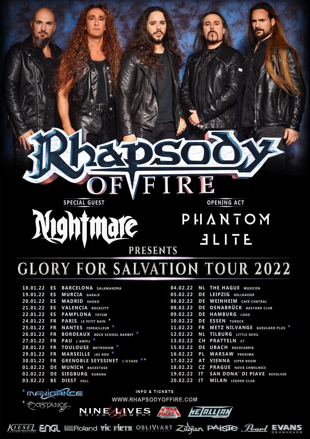 RHAPSODY OF FIRE concierto gira España 2022