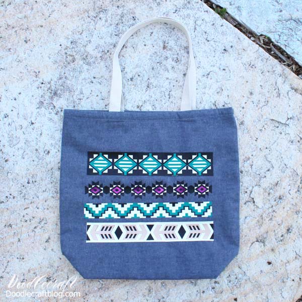 Tribal Tote Bag with Cricut Layered IronOn Vinyl!